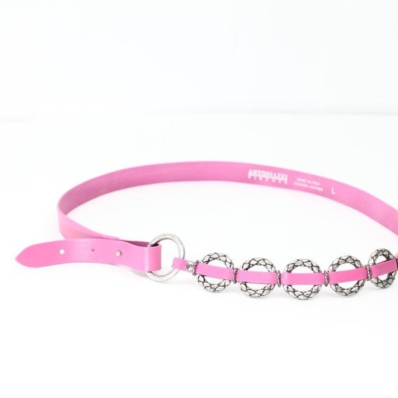 Antoniazzi Firenze Women Leather Large Belt New Italian Pink made in Italy main image 5